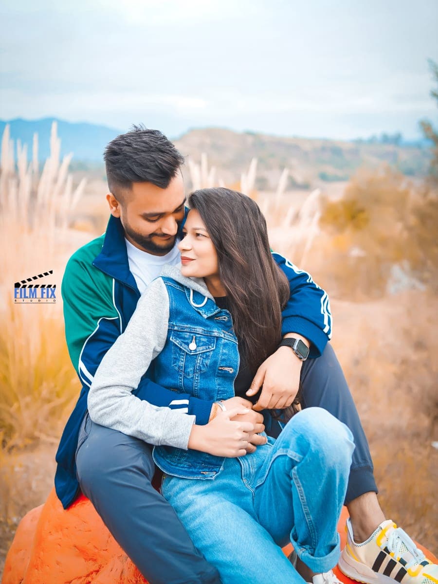 Glamorous high-fashion couple shoot in a luxury setting